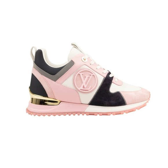 NEW LOUIS VUITTON White & Pink Run Away Sneakers Size 4/34 - Picture 3 of 5